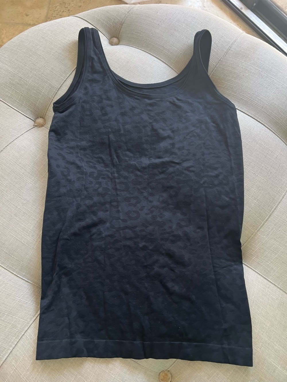 NWOT Soma Black Jacquard Leopard Scoop Tank “The Fabulous Cami”